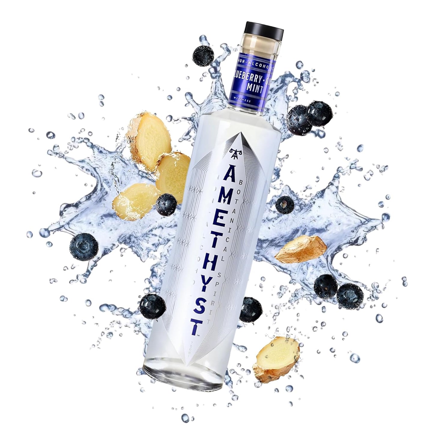 Amethyst Non Alcoholic Spirits: Blueberry Ginger Mint Delight