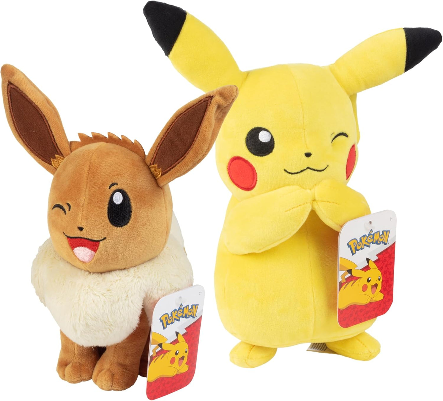 Pokemon 8in Eevee & Pikachu Plush 2-Pack - Perfect Gift for Kids