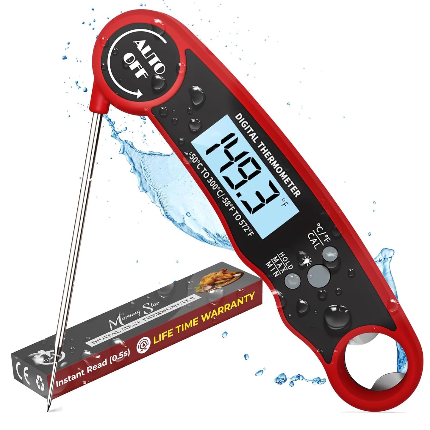 Morning Star: Fast Read Meat Thermometer IP67 Waterproof