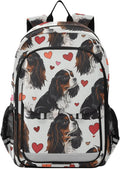 Cute Cavalier King Charles Dog Heart Travel Laptop Backpack - 17 in