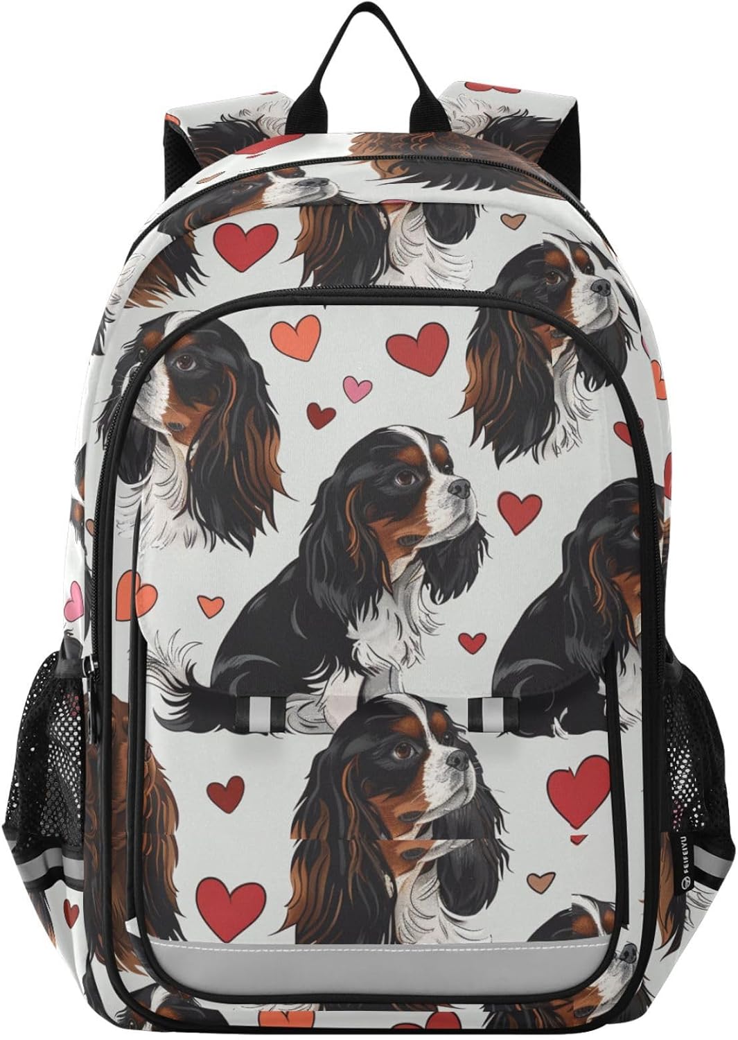 Cute Cavalier King Charles Dog Heart Travel Laptop Backpack