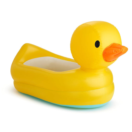 Munchkin Duck Inflatable Baby Bathtub, White Hot Heat Alert - Cozy Bath Time