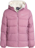 Reebok Girls Winter Coat - Heavyweight Quilted Sherpa Lined Parka bulk