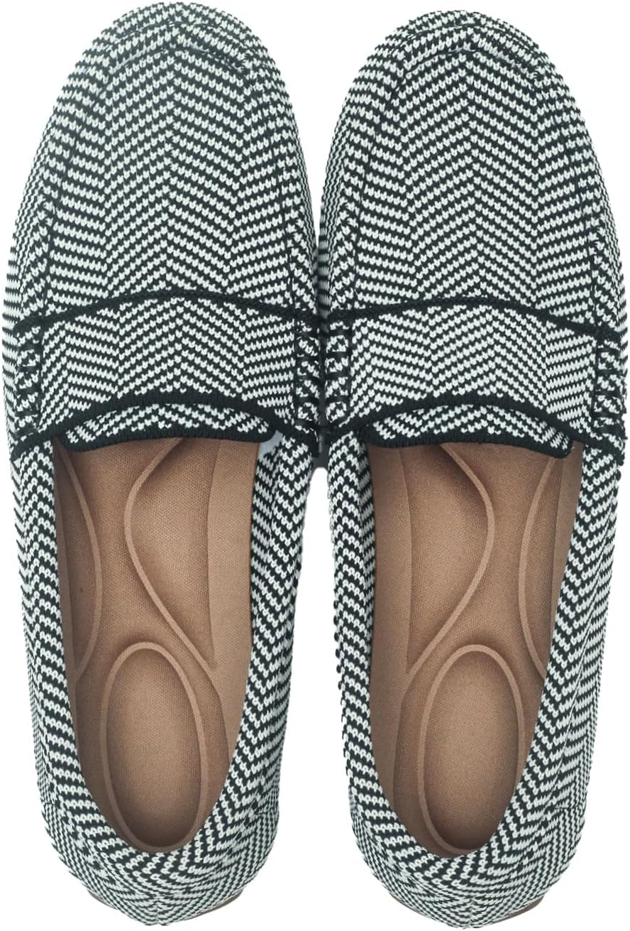Women's Lightweight Knitted Loafers Casual Flat Shoes Comfort