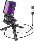 ZealSound Gaming USB Microphone for Phone PC PS5 - RGB Streaming Mic
