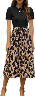 Zattcas Women Summer Ribbed Midi Dress - Modest Work & Church Wear top