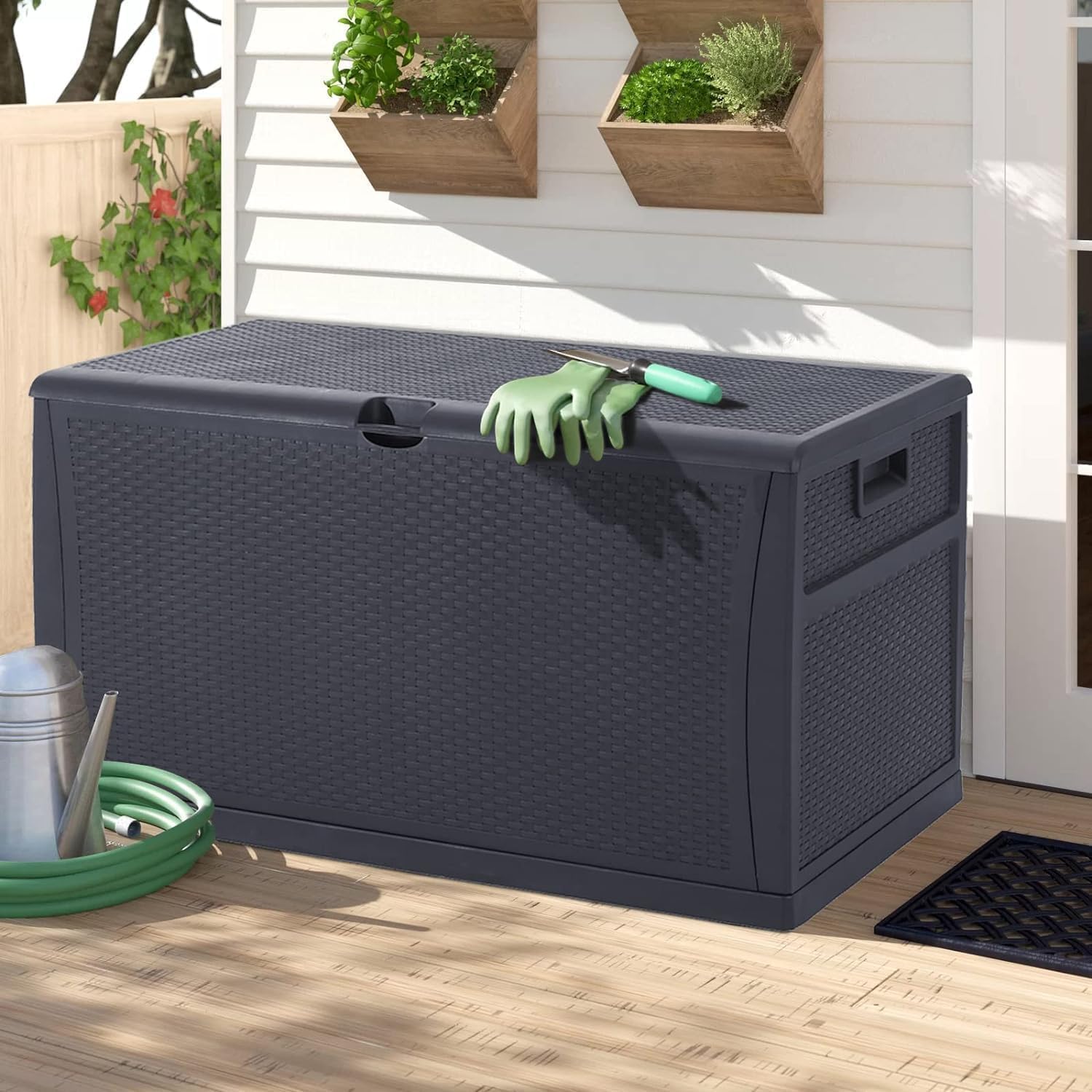 120 Gallon Outdoor Storage Deck Box for Patio Furniture and More