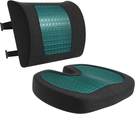 Comfortable Seat Cushion & Lumbar Support for Office Chairs