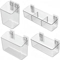 vacane 4 Pack Plastic Over Cabinet Door Organizer - Clear Space Saver