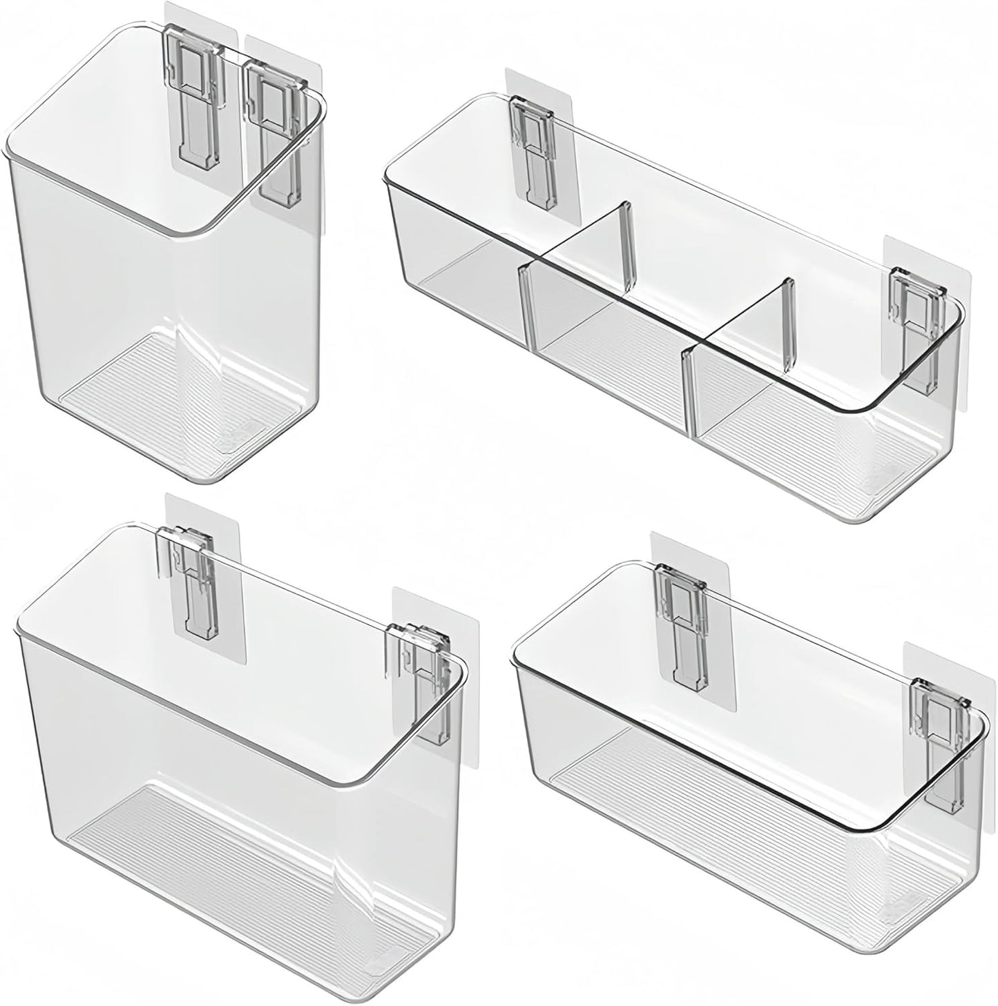 Vacane 4 Pack Plastic Over Cabinet Door Organizer for Storage