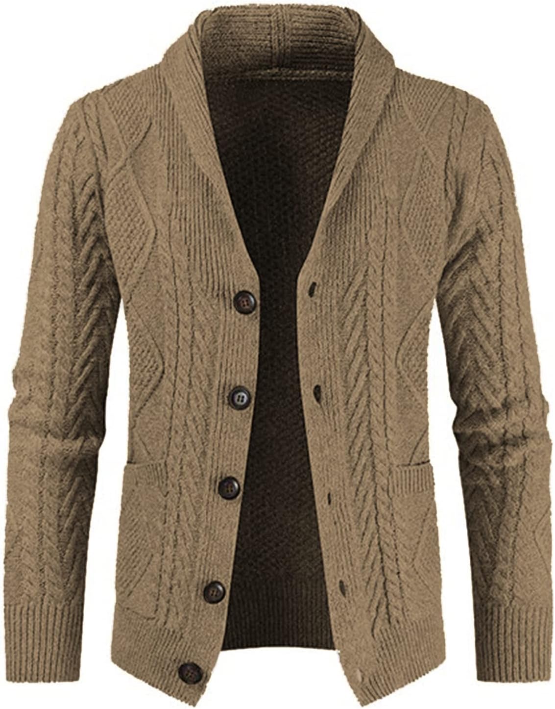 JMIERR Men's Casual Wool Blend Long Sleeve Cardigan Sweater