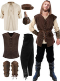 Men's Renaissance Medieval Costume Set 6 Pcs - Versatile Halloween