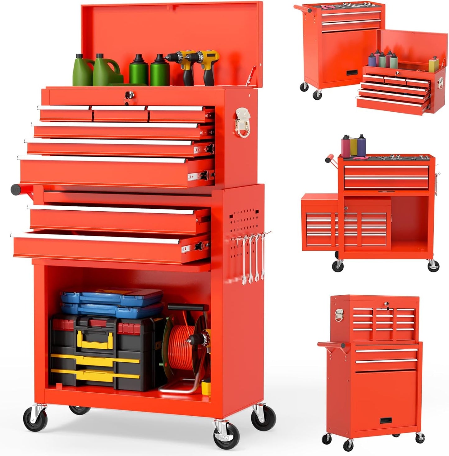 On Shine 8 Drawer Rolling Tool Chest for Garage and Workshop