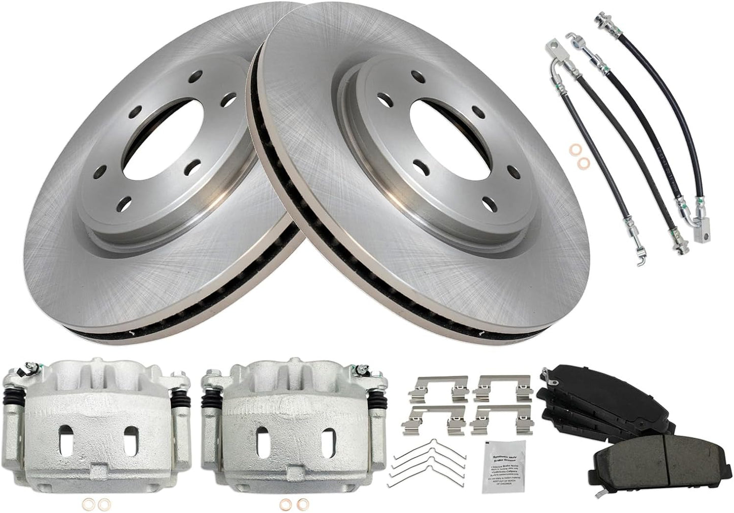 TRQ Front Brake Pad & Rotor Kit for INFINITI QX56 and QX80