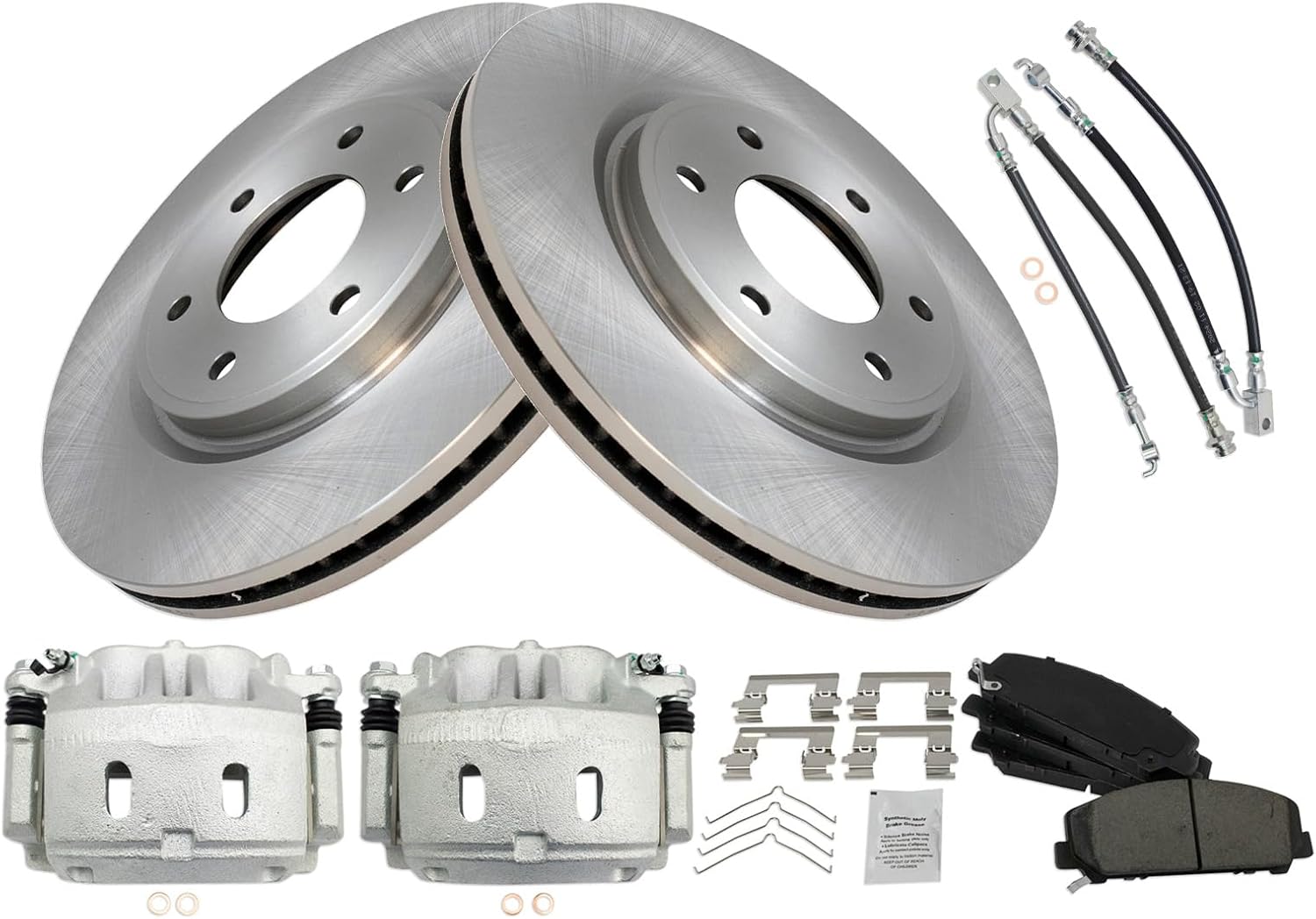 TRQ Front Brake Pad & Rotor Kit for INFINITI QX56 and QX80