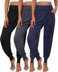 Women's 3-Pack Lounge Pants High Waisted Joggers - Soft Stretchy