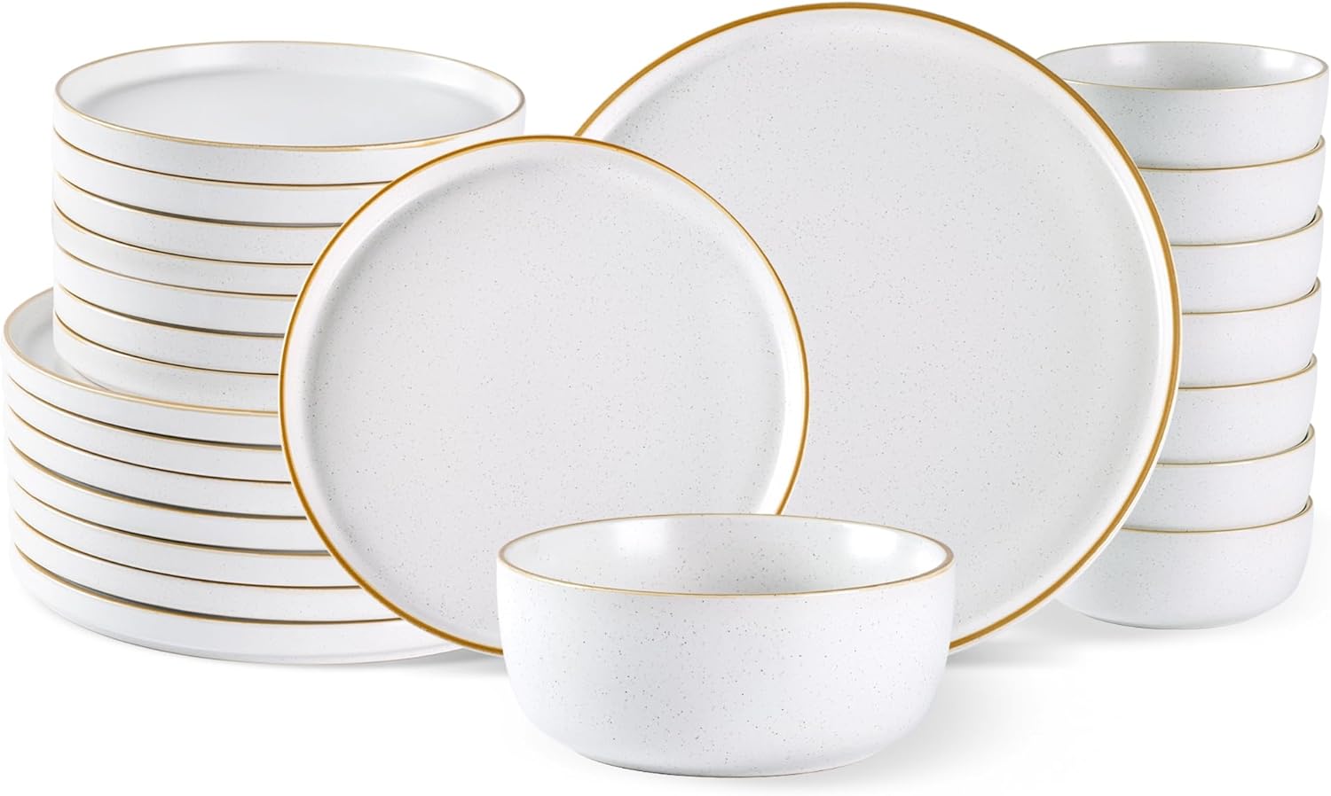 AmorArc Stoneware Dinnerware Set for 8, Unique Reactive Plates