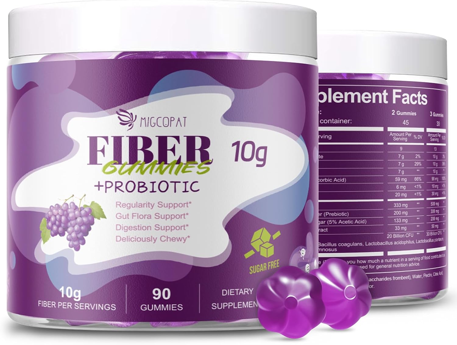 10G Fiber Gummies for Digestive Health and Bloating Support