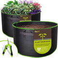 2-Pack 150 Gallon Fabric Flower Pots Grow Bags - Durable Garden