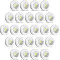 Push Tap Light 24 Pack 2.68in Mini LED Puck Lights - Portable 60