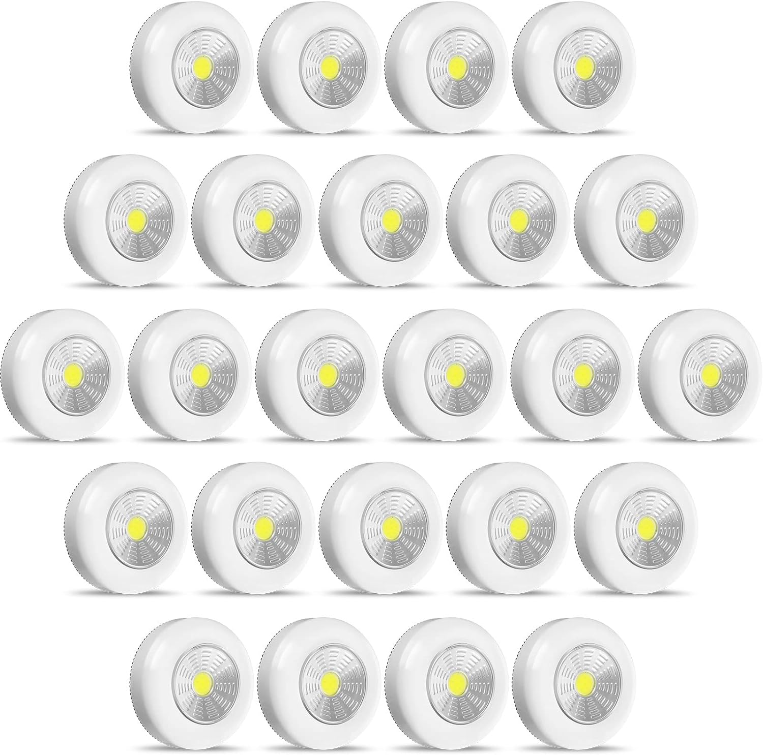 Macarrie 24 Pcs Push Tap Light - Mini Night Touch LED Puck Lamp
