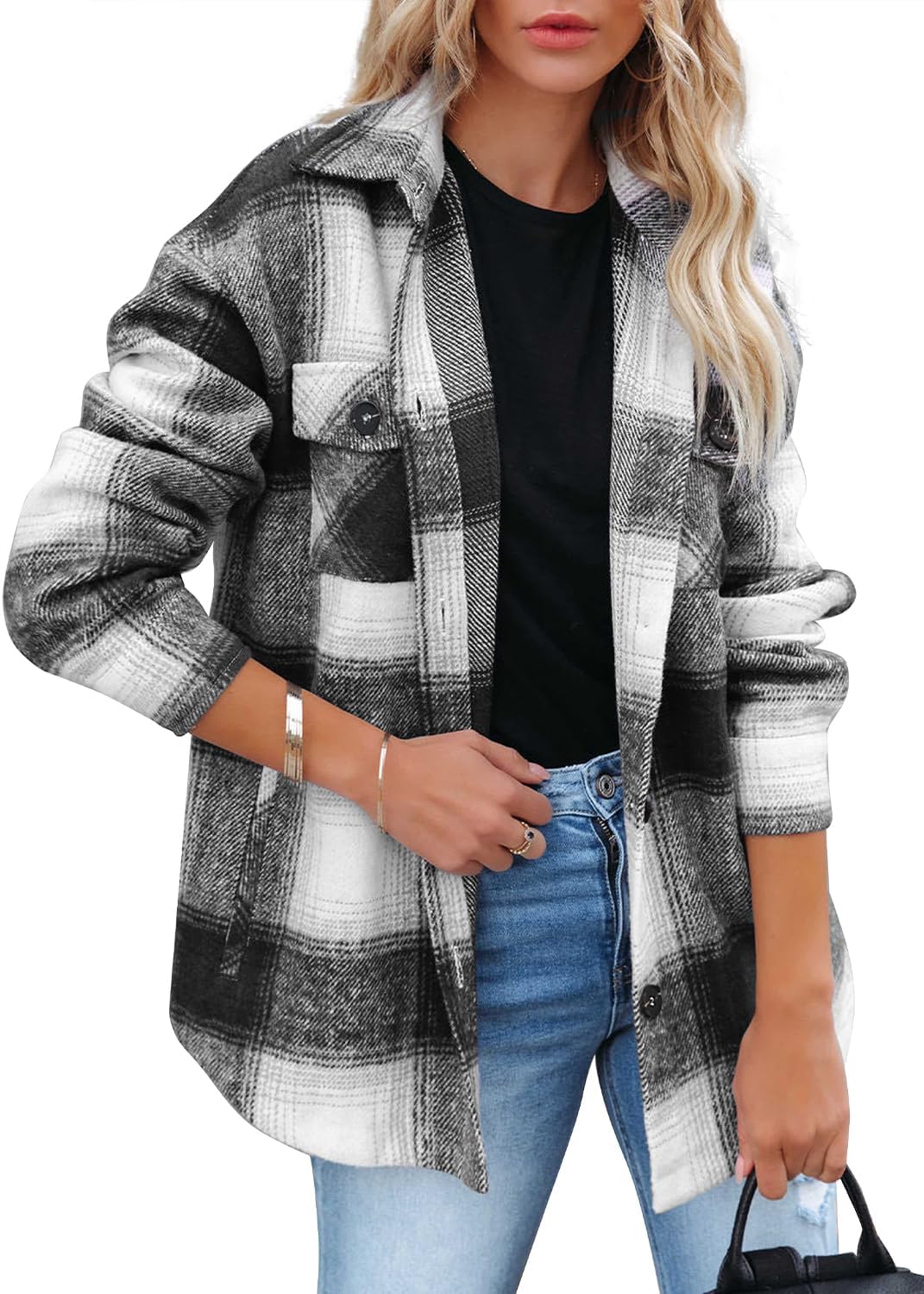 Beaully Women's Flannel Plaid Shacket for Fall Fashion Style