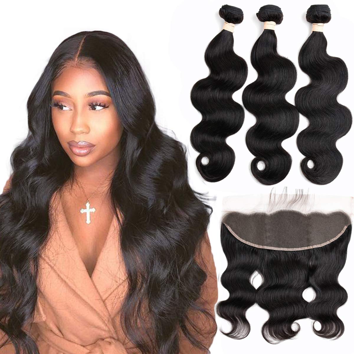 Body Wave Bundles with Frontal Human Hair for Stunning Styles
