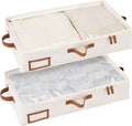 Under Bed Storage Containers with Handles and Label Holder - 2 Pack