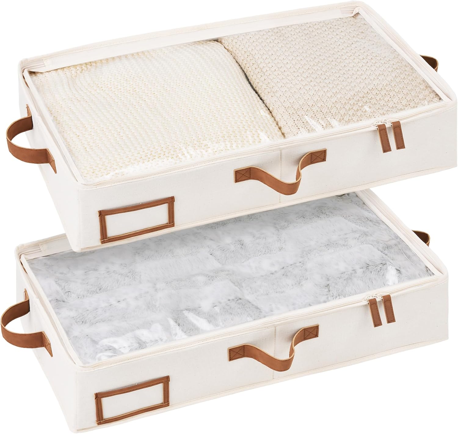 Under Bed Storage Containers for Clothes and Blankets, 2 Pack