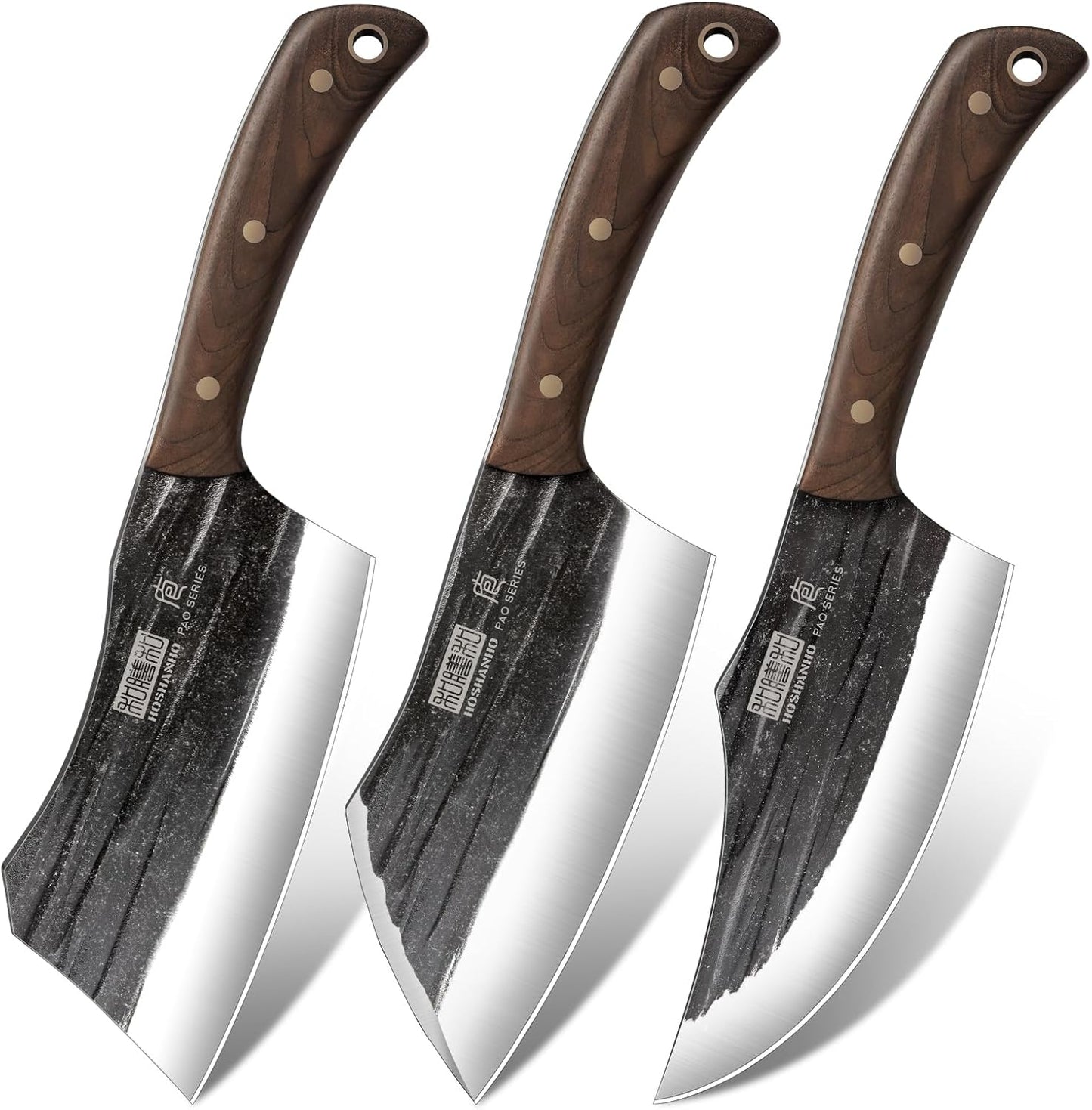 High Carbon Steel Butcher Knife Set for Home Cooking and BBQ