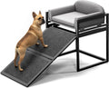 Dog Ramp Doggie Stairs with Seat Mate - Foldable Pet Ramp and Chair