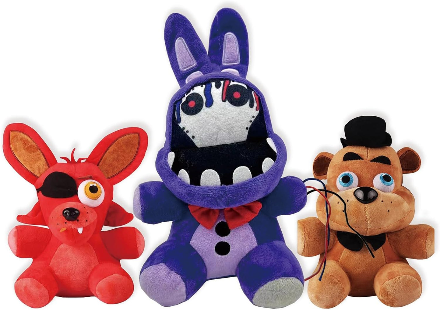 TZMAPU Fazbear Plush Foxy & Withered Purple Bunny Set