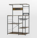 YOUPU 4-Tier Kitchen Organizer with Power Outlet -  Space-Saving Farmhouse Rack