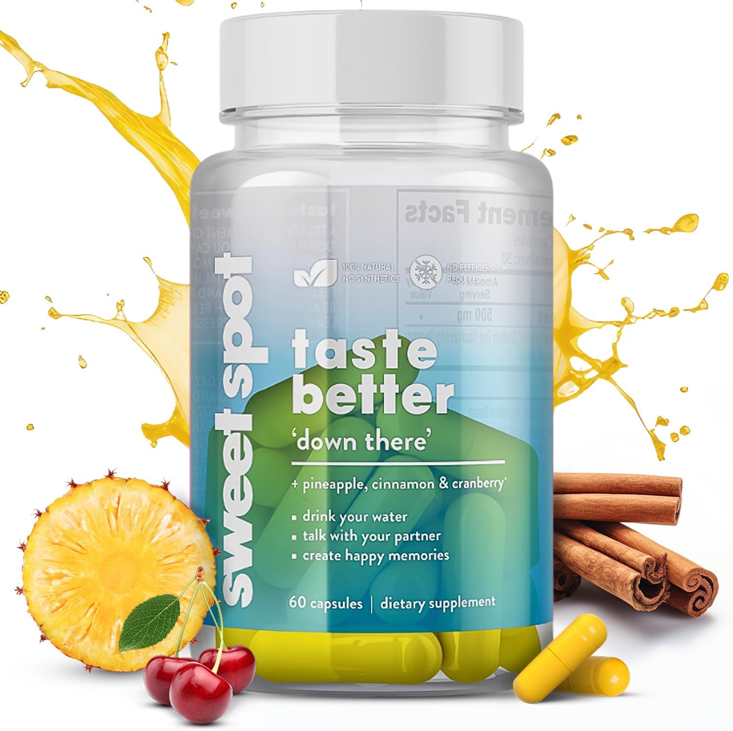 Pineapple Probiotics for Men 500mg Sweet Spot Formula 60 Caps