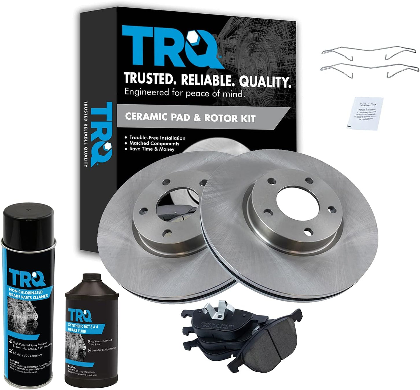 TRQ Front Brake Pad & Rotor Kit for 2004-2013 Mazda 3 & 5
