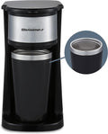 Elite Gourmet Compact Coffee Maker with Stainless Steel Travel Mug