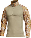 CQR Men's Combat Shirt 1/4 Zip Long Sleeve Tactical Top (Style 6TYB)