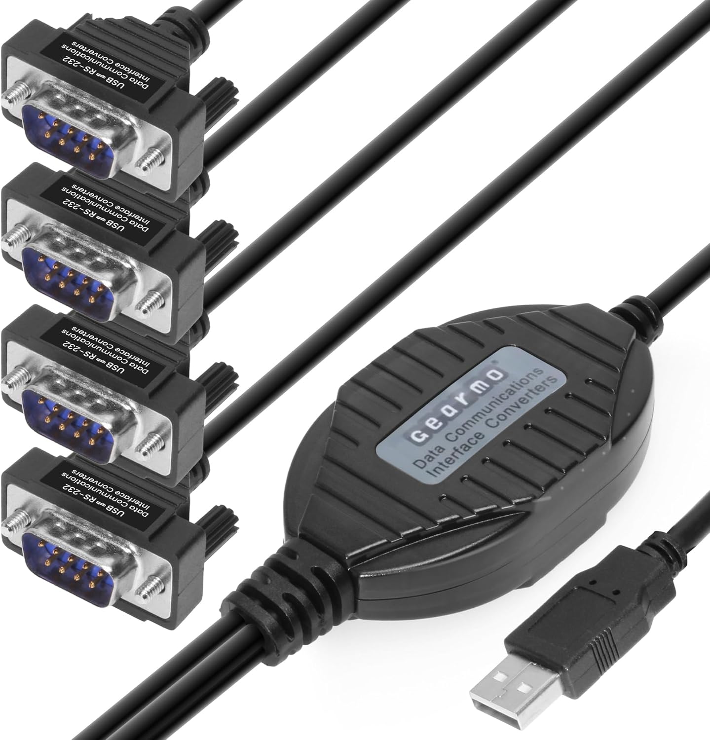 4 Port USB to Serial RS232 Adapter with FTDI Chipset Support