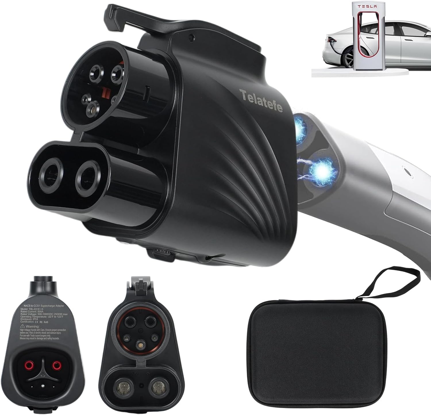 Telatefe NACS to CCS Adapter for Fast Charging Ford EVs & GM