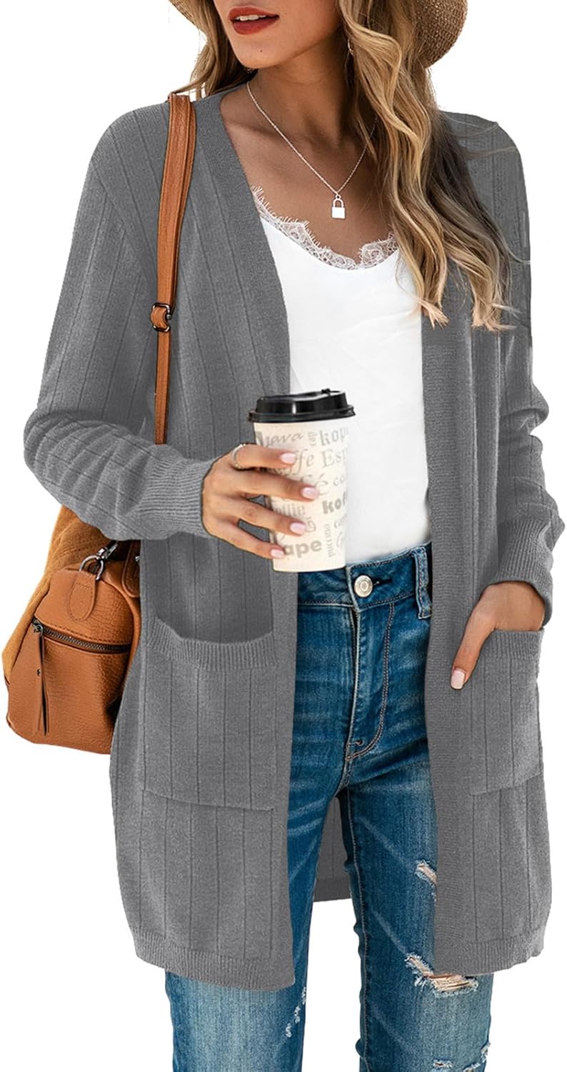 TASAMO Women's Oversized Kimono Cardigan with Pockets