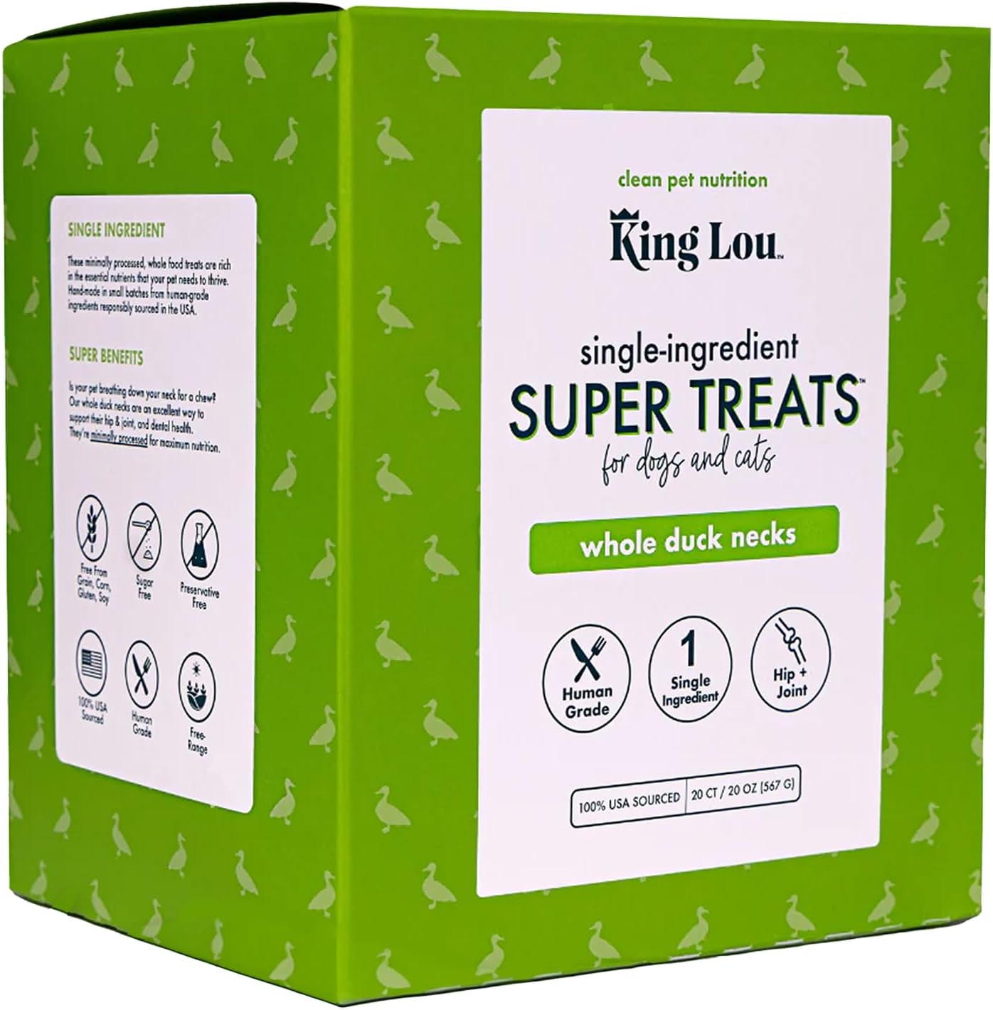 Whole Duck Necks for Dogs and Cats - King Lou Pet Treats