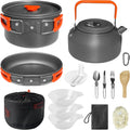 Compact Stainless Steel Camping Cookware Set - 15pcs