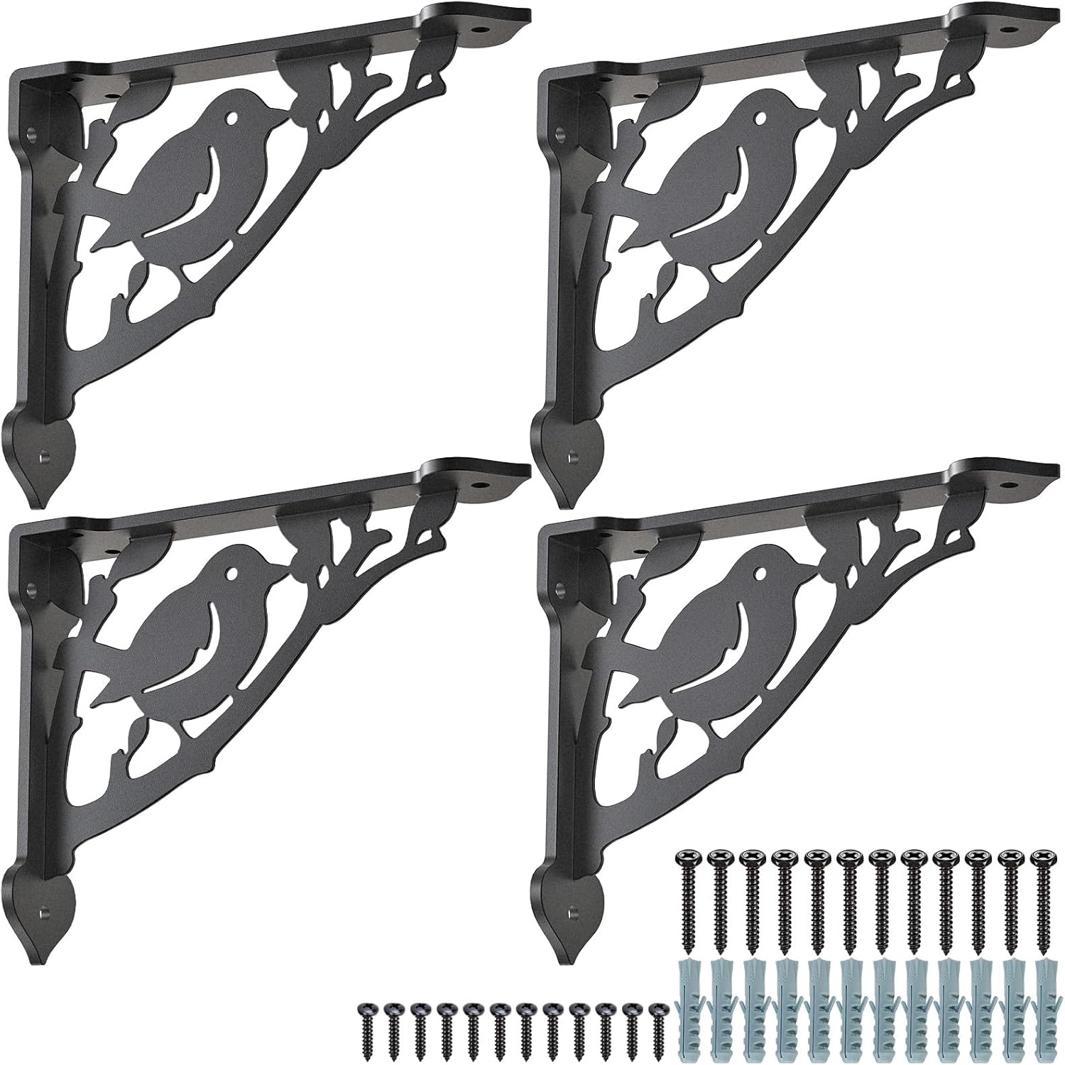 SELEWARE Heavy Duty Shelf Brackets for 12 Inch Floating Shelves