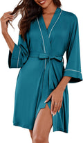 Ekouaer Women Kimono Robe Knee Length Knit Bathrobe - Lightweight cool