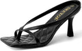 Kitten Heels for Women Square Open Toe Sandals - Dressy 3in Comfort