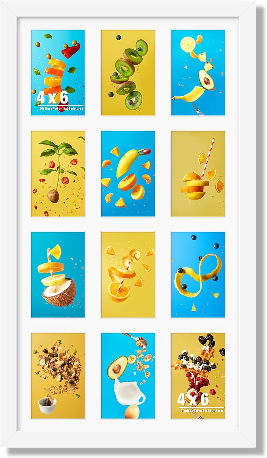 14x26 Collage Picture Frame for Twelve 4x6 Photos Display