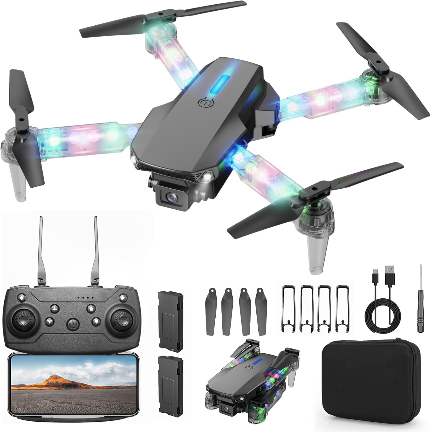 1080P Camera Foldable Drone - Perfect Gift for Kids!