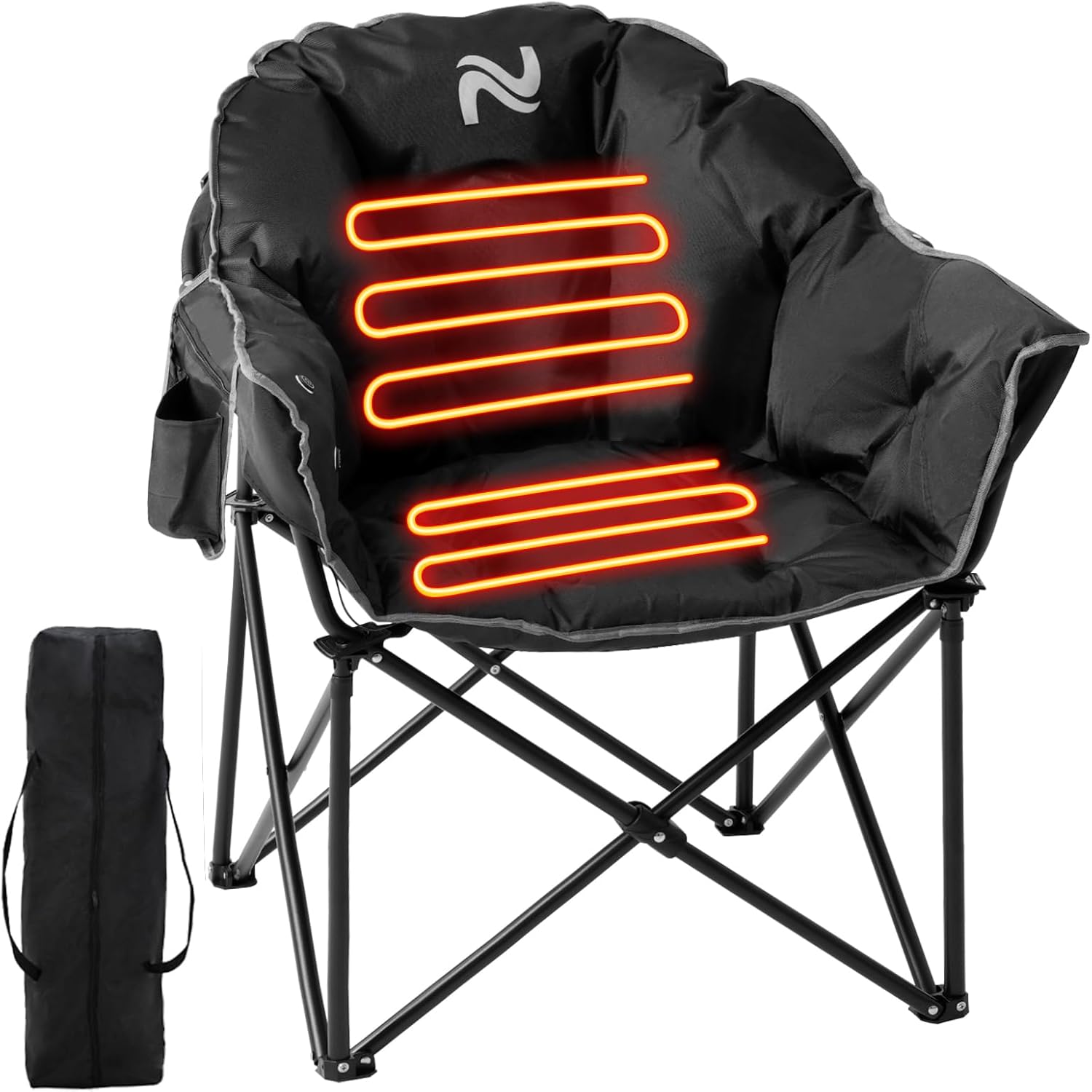 Oversized Heated Camping Chair - Portable, 500 lbs Capacity