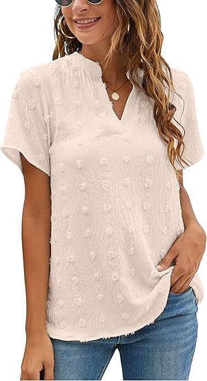 Blooming Jelly Womens White Chiffon Blouses for Summer Style