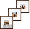 Haus and Hues 10x10 Frames - Square Walnut Picture Frame Set of 3